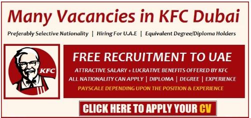 Latest Job Vacancies In KFC Dubai