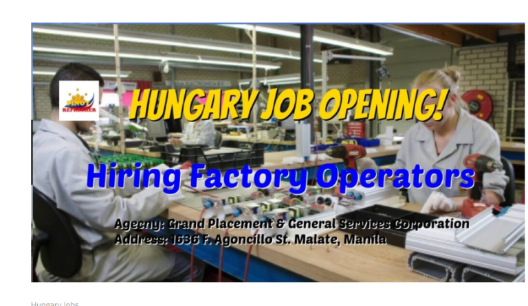 Hiring Factory Workers in Hungary 2023