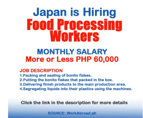 Food Processing Job In Japan