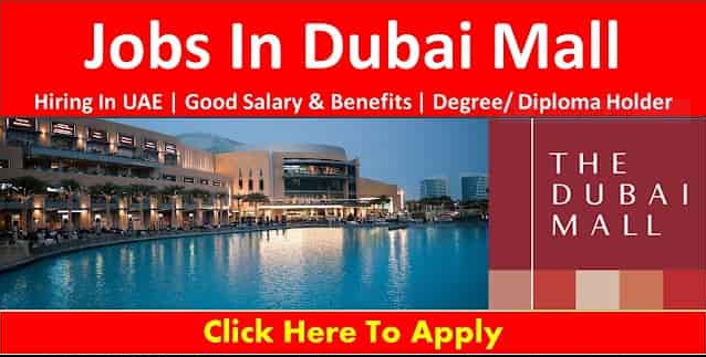 Real Dubai Mall Jobs 2023