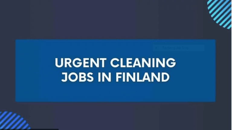 Urgent Cleaning Jobs in Finland with Visa Sponsorship